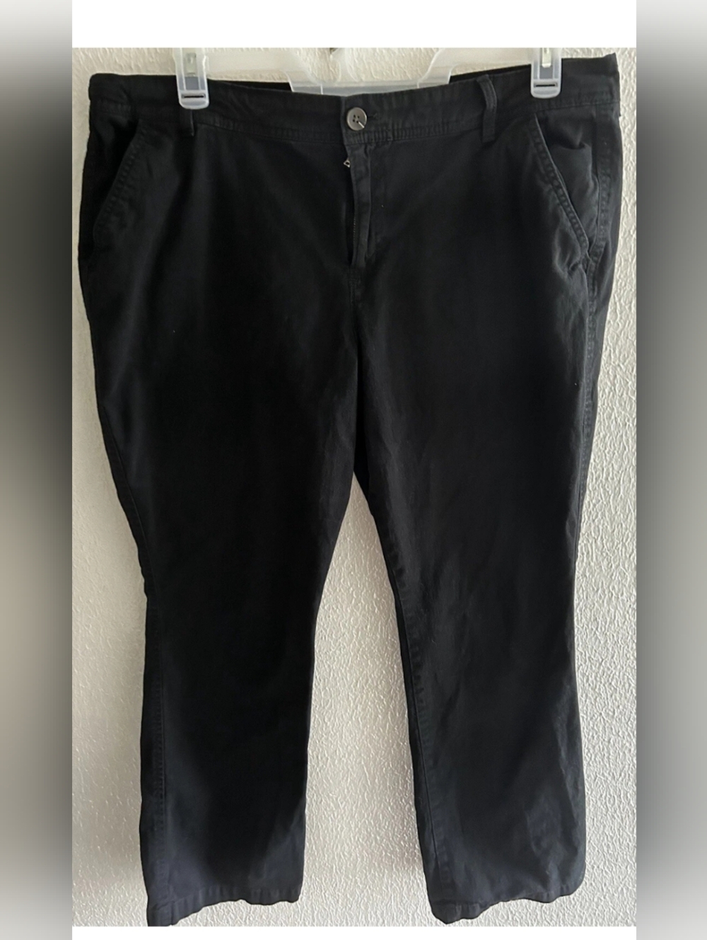 Old Navy Women's 18 Black Sweetheart Boot Cut Chino Mid Rise Casual 30" Pants